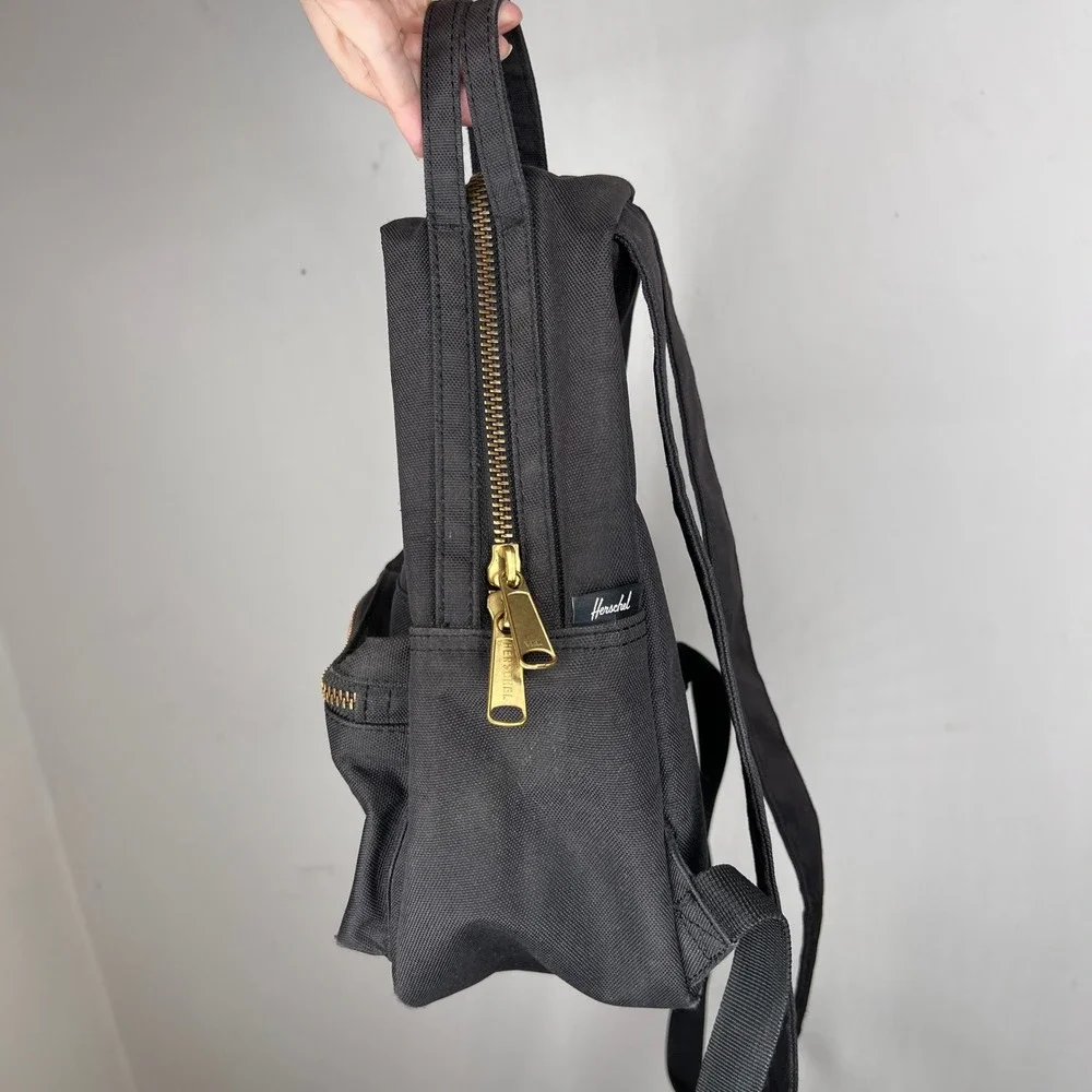 Herschel Supply‎ Co. Black Mini Backpack Gold Zipper Academia Bookbag